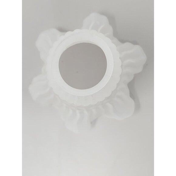 Lot Of 3 Vintage Ruffled Bell Shape Frosted Glass Shade Light Fixture - Picture 4 of 10